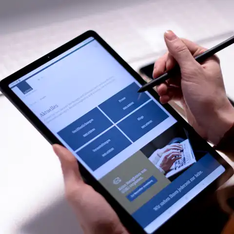 Die Website von Görg auf einem Tablet