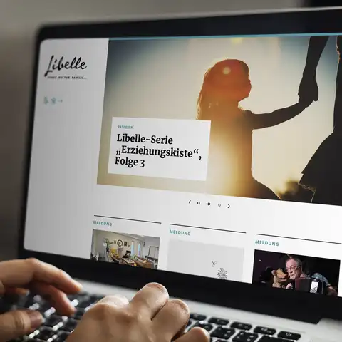 Bildschirmansichten der Website Stadt, Kultur, Familie