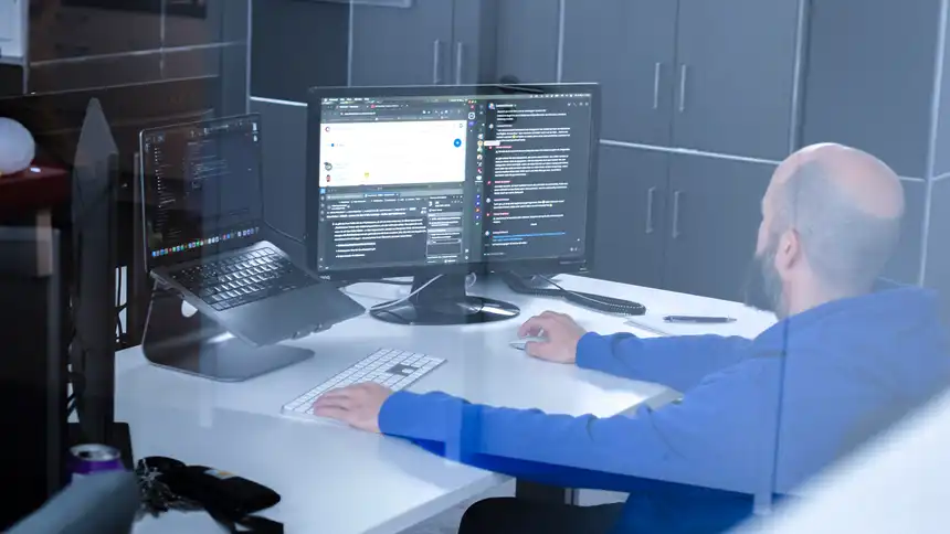 Programmierer in Drupal-Agentur am Arbeitsplatz