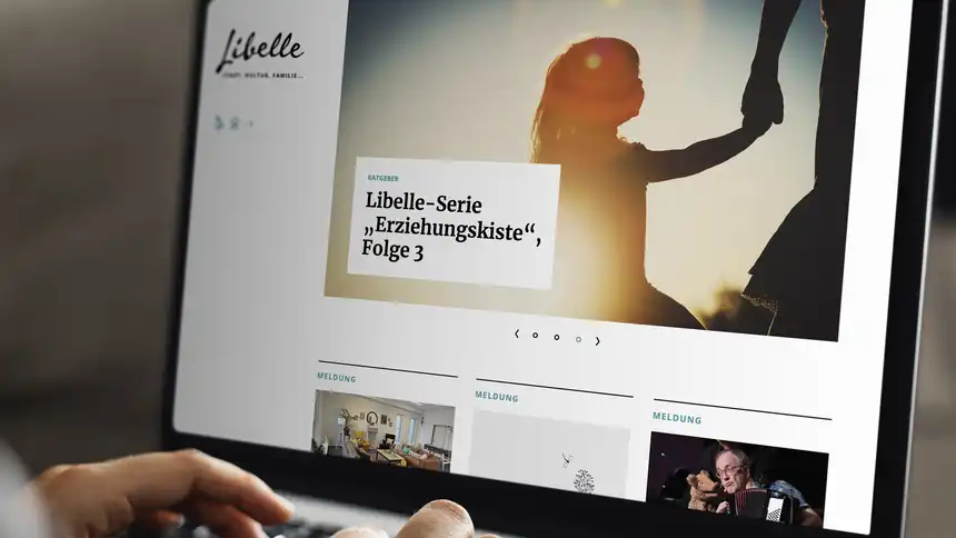 Bildschirmansichten der Website Stadt, Kultur, Familie